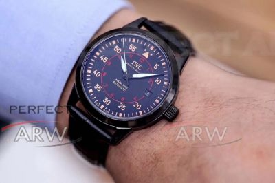 Perfect Replica IWC Pilot's Mark XVIII Black Steel Case Black Face 40mm Watch